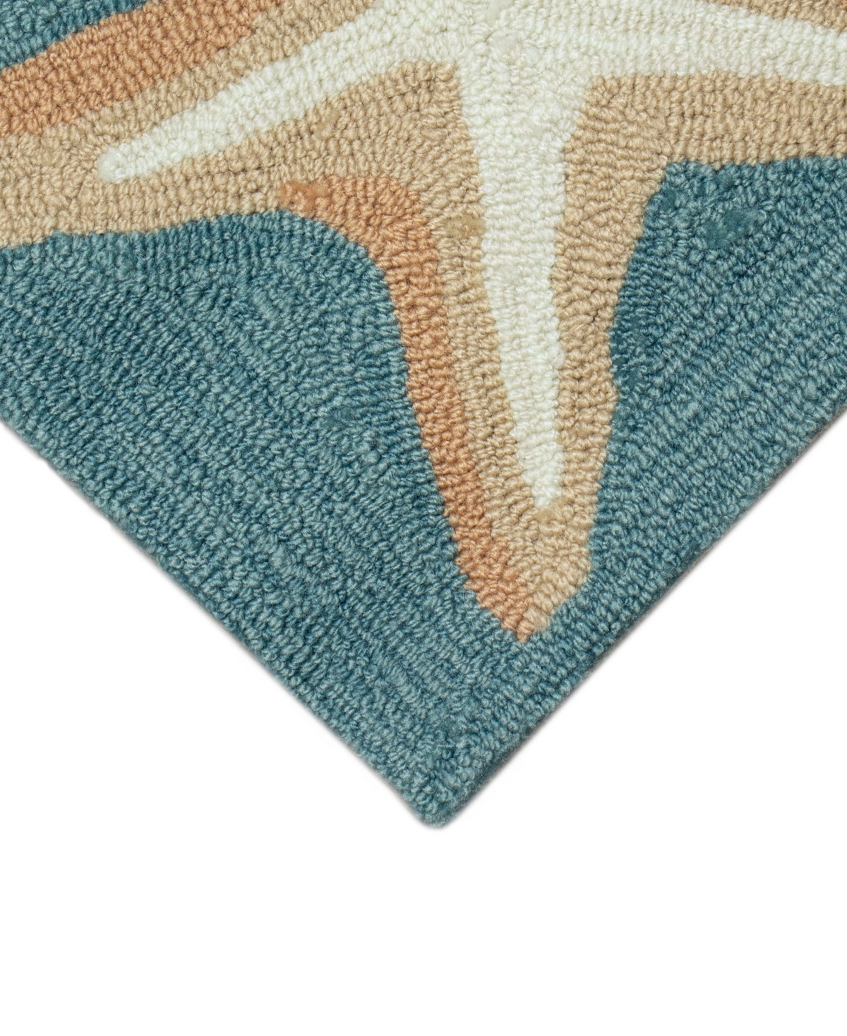 Liora Manne Capri Starfish Border Area Rug, 1'8 X 2'6 In Aqua