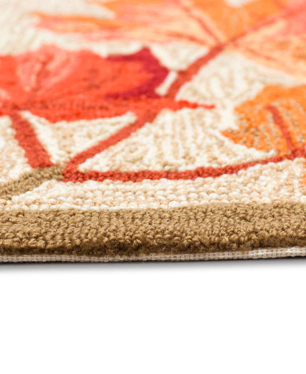 Liora Manne Ravella Falling Leaves Border 2'x3' Area Rug In Tan
