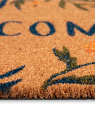 Liora Manne Natura Floral Welcome Rug Collection In Tan