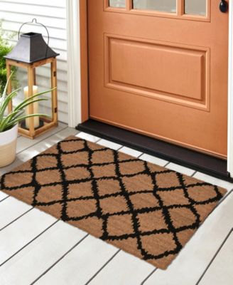 Liora Manne Natura Ikat Lattice Rug Collection In Black