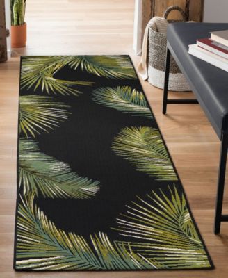 Marina Palm Border 1'11"x7'6" Runner Area Rug