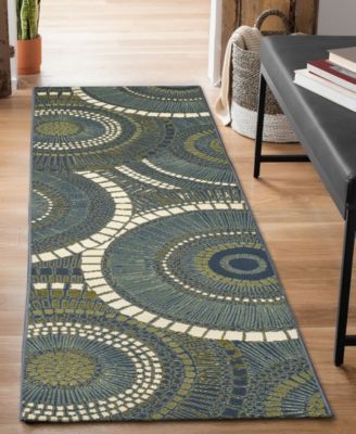 Marina Circles 1'11"x7'6" Runner Area Rug
