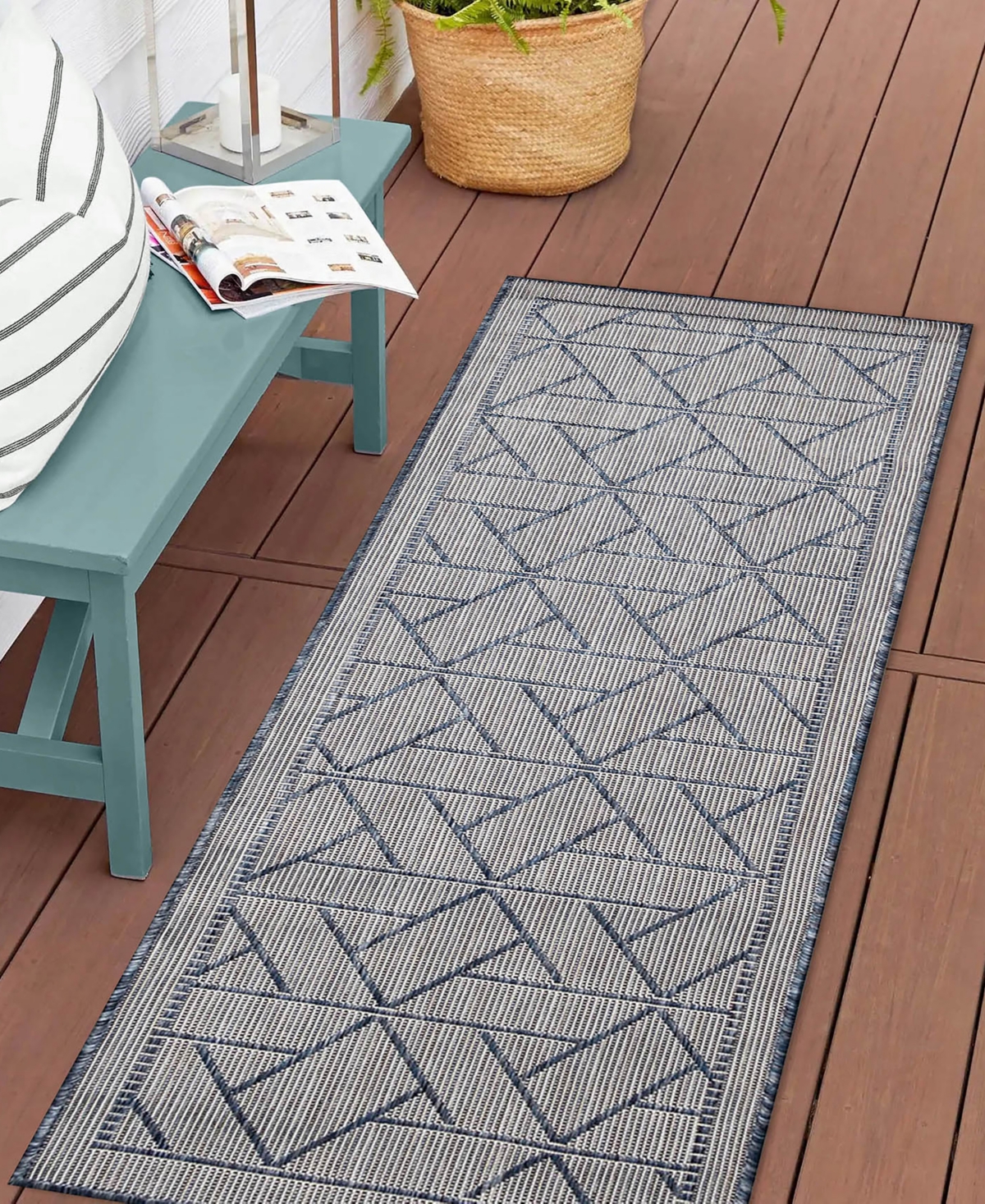 Liora Manne Carmel Pyramid 1'11"x4'11" Runner Area Rug In Navy