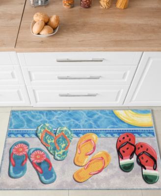 Liora Manne Impressions Poolside Flip Flops Rug Collection In Multi
