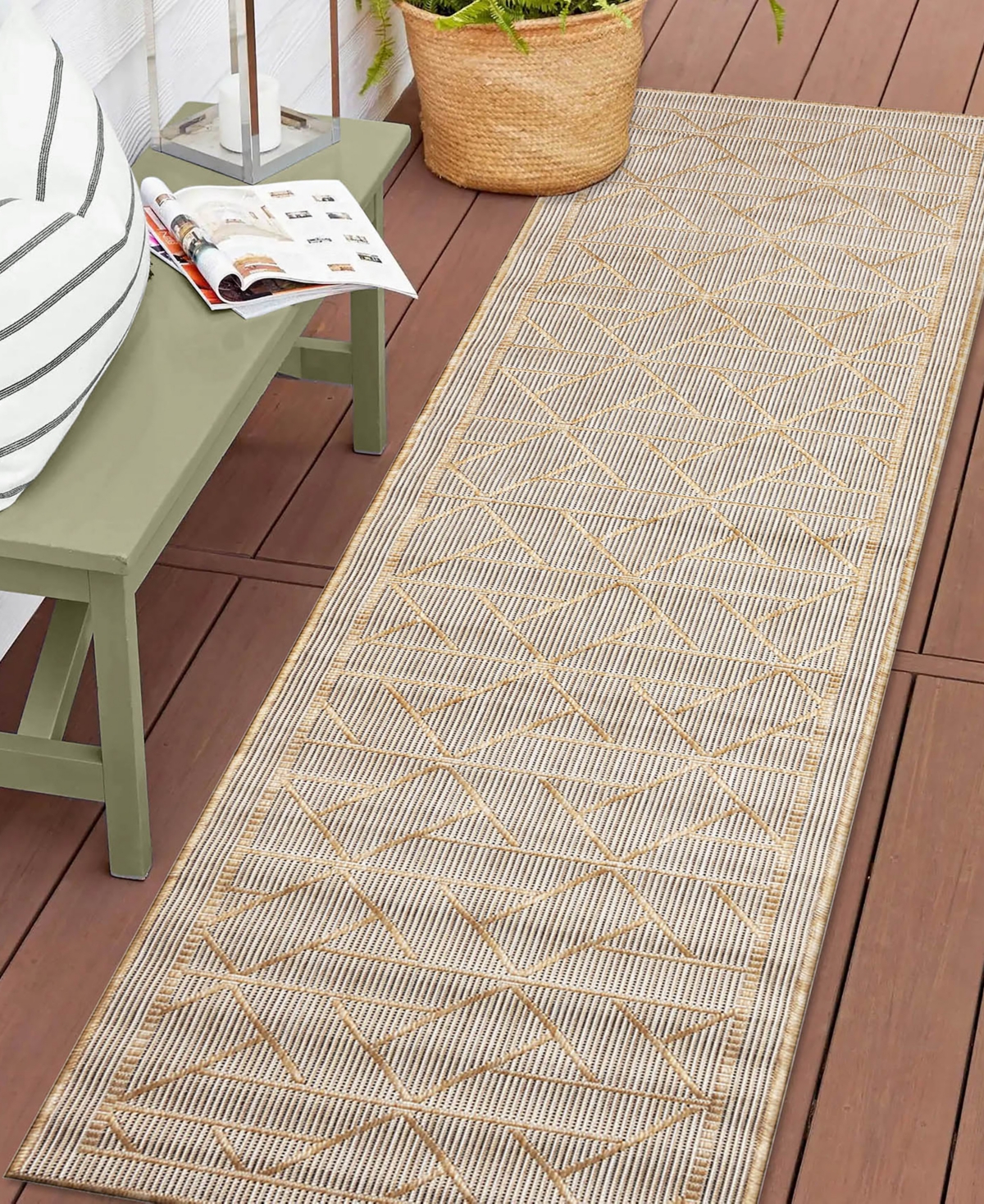 Liora Manne Carmel Pyramid 1'11"x7'6" Runner Area Rug In Sand