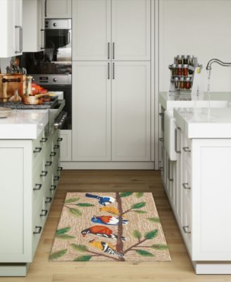 Liora Manne Frontporch Birds On A Branch Rug Collection In Tan