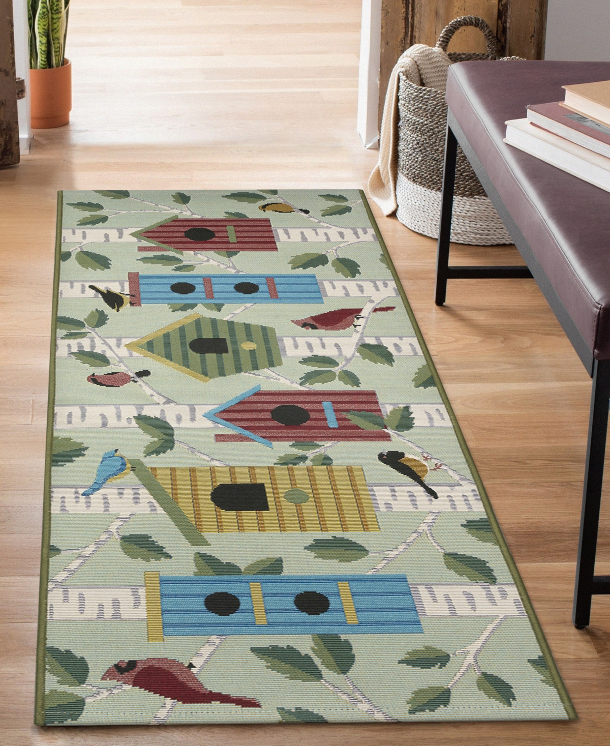 Liora Manne Esencia Bird Condos 1'11"x4'11" Runner Area Rug In Blue
