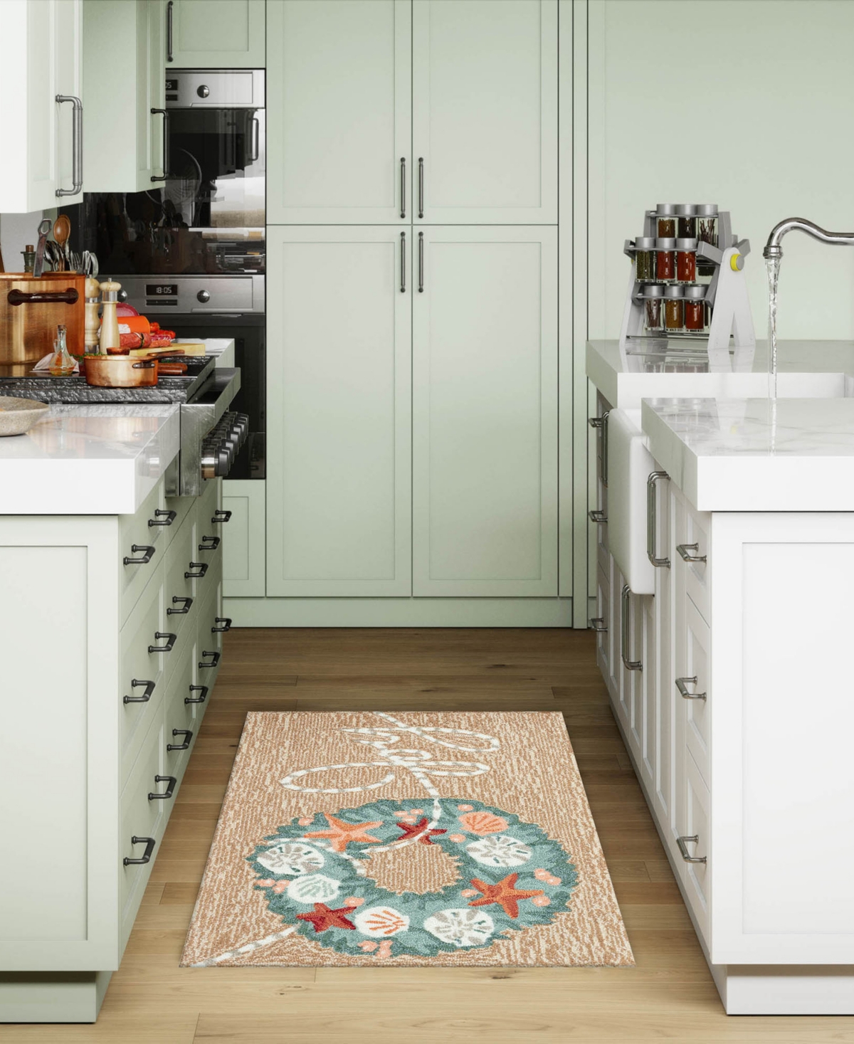 Liora Manne Frontporch Joyous Wreath 2'x3' Area Rug In Tan