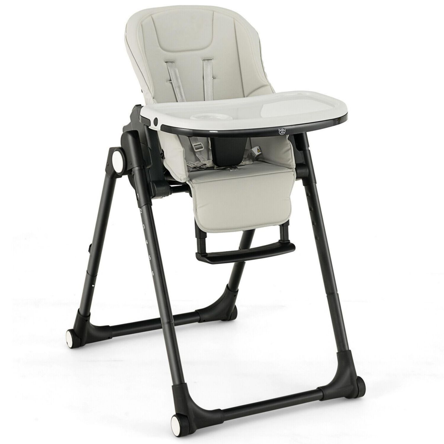 4-in-1 Baby High Chair with 6 Heights and Foldable Frame