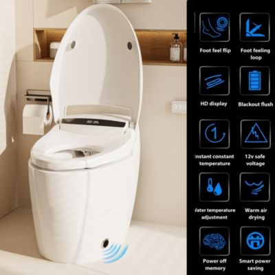 Smart Toilet With High end pulse flushing | Instant heating | Antibacterial seat ring | Wireless remote control | Vortex flushing