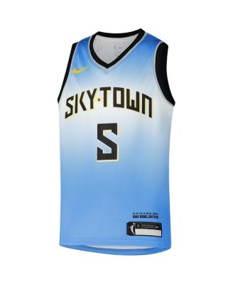 Big Boys and Girls Angel Reese Light Blue Chicago Sky 2024 Draft Expansion WNBA Rebel Jersey