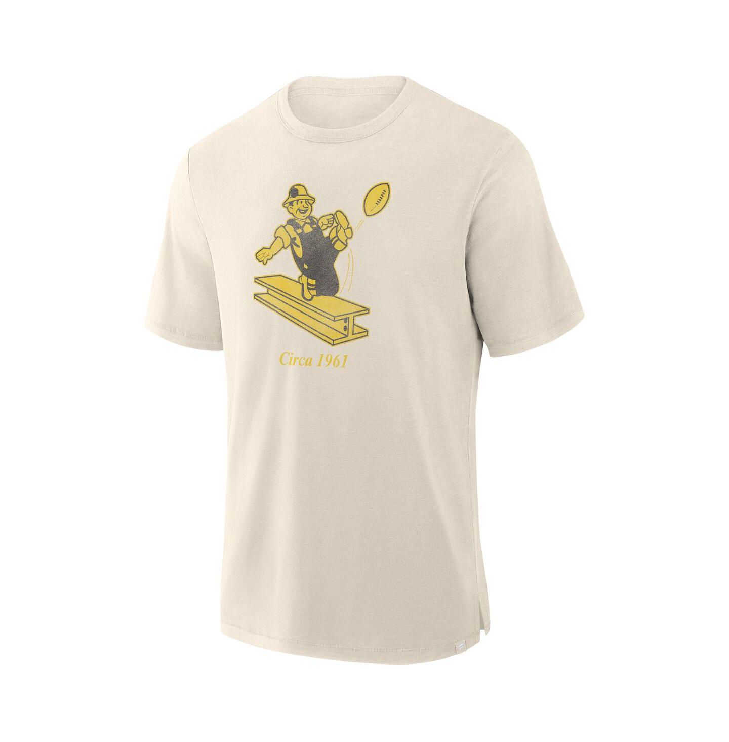 Мужская футболка Fanatics Cream Pittsburgh Steelers Slub — фото 2