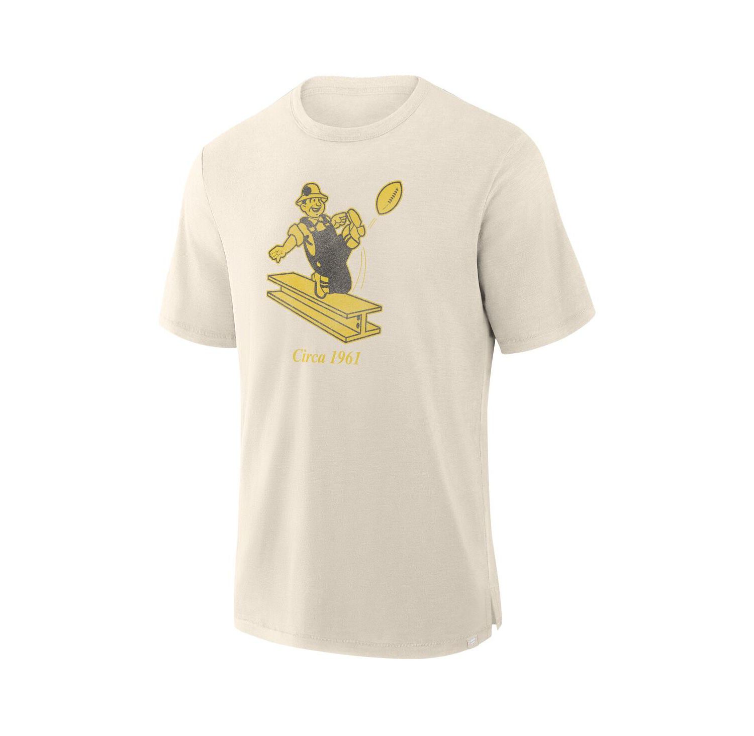 Men's Cream Pittsburgh Steelers Slub T-Shirt