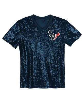 Big Girls C.J. Stroud Navy Houston Texans Sequin V-Neck Fashion Jersey
