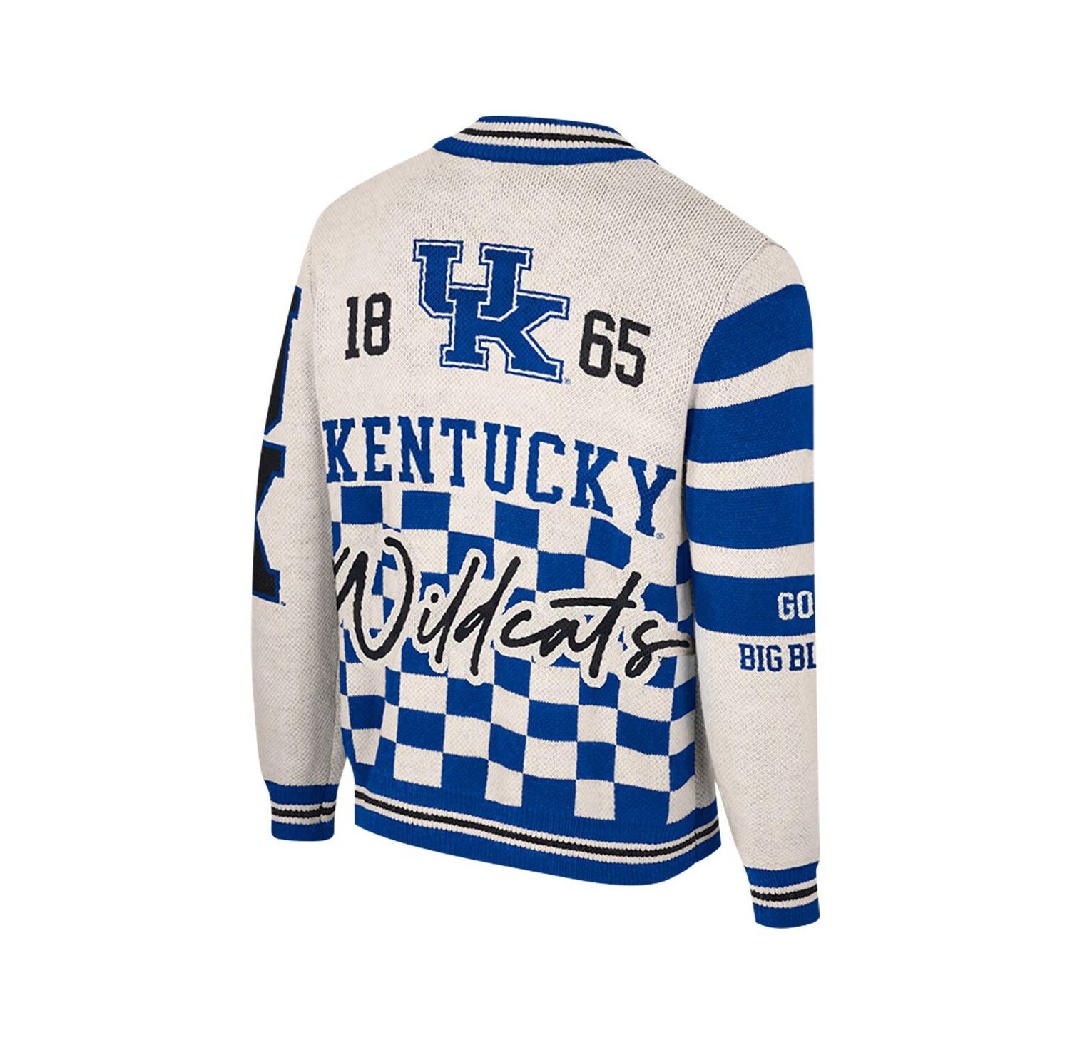 Women's Cream Kentucky Wildcats Jacquard Full-Zip Sweater