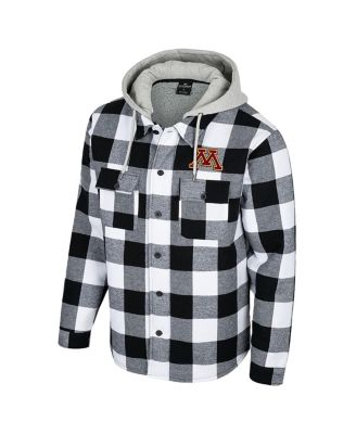 Men's Black/White Minnesota Golden Gophers Buffalo Plaid Full-Zip Jacket