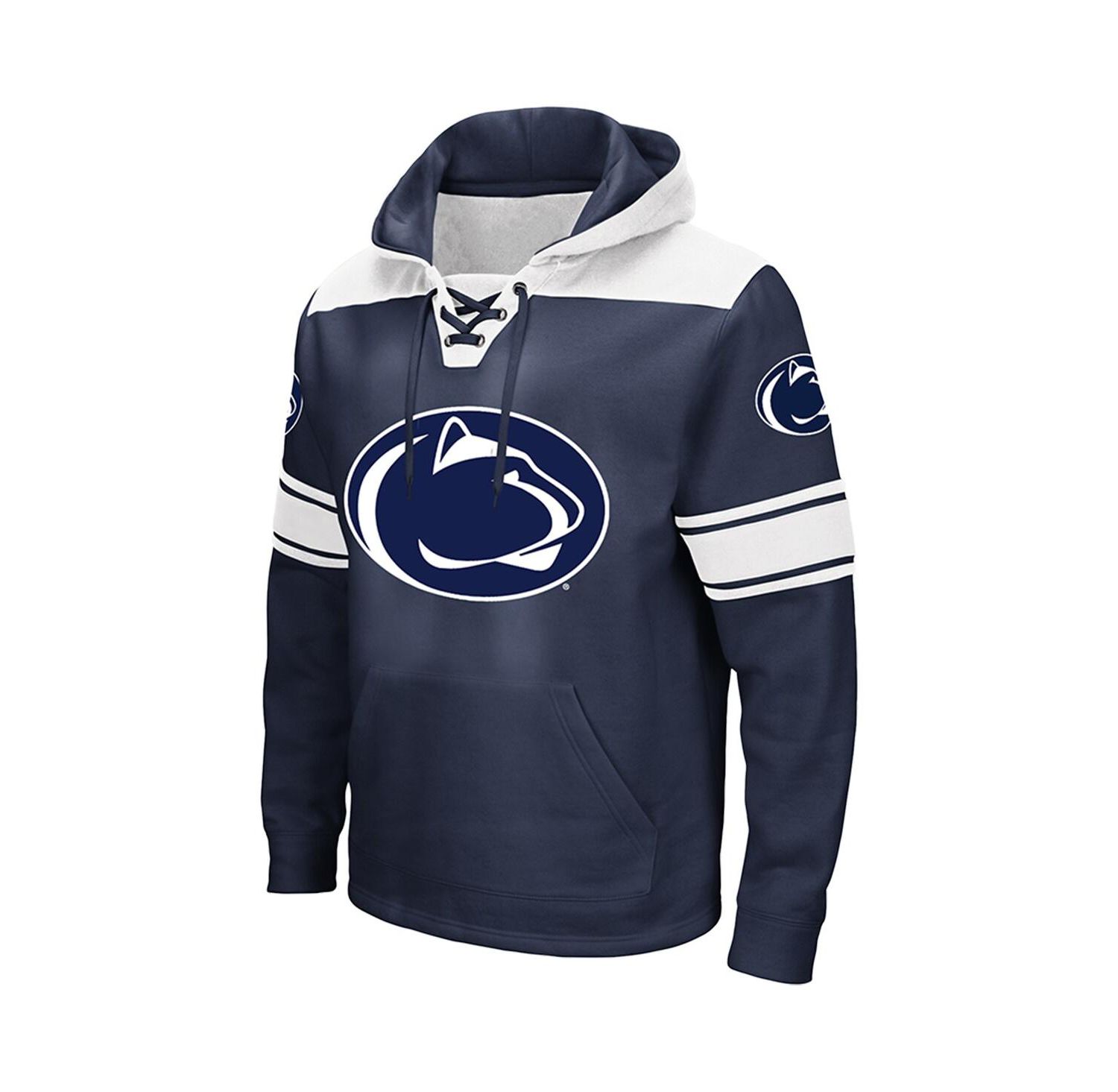 Men's Navy Penn State Nittany Lions Big & Tall Hockey Lace-Up Pullover Hoodie