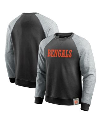 Fanatics - Men's Black/Heather Gray Cincinnati Bengals Colorblock Pullover Sweatshirt