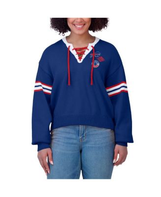 Women's Royal Buffalo Bills Lace-Up Sweater