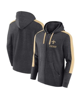 Fanatics - Men's Heather Charcoal New Orleans Saints Gains Full-Zip Hoodie