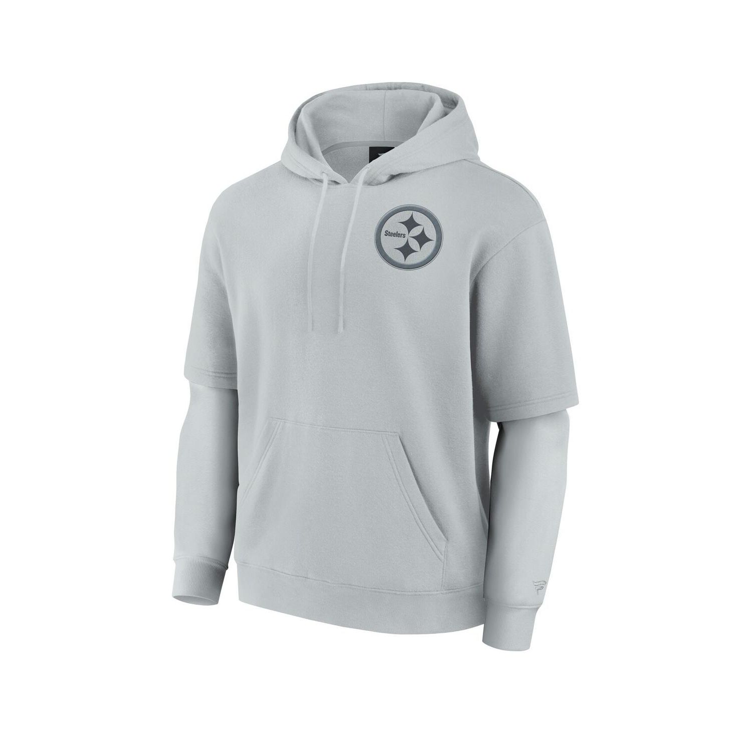 Men's and Women's Gray Pittsburgh Steelers Sleek Elements Pullover Hoodie