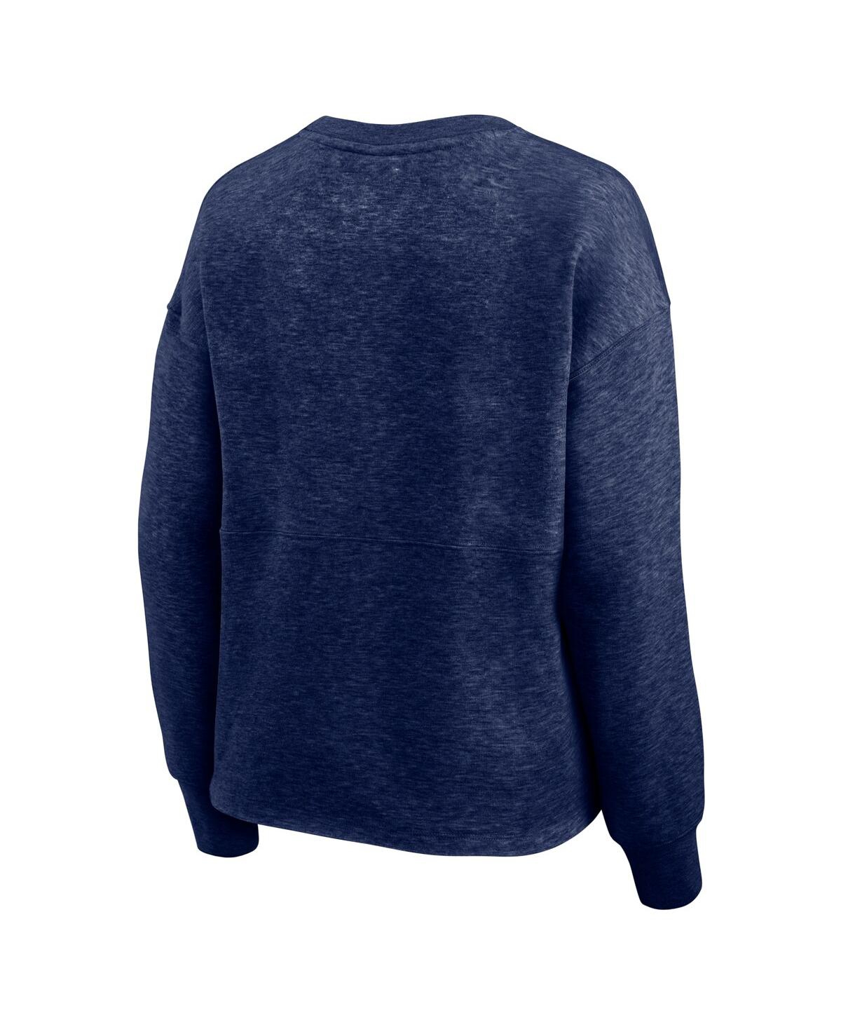 FANATICS WOMEN'S HEATHER NAVY PENN STATE NITTANY LIONS HERITAGE OVERSIZED TRADITION FLEECE SWEATSHIRT 