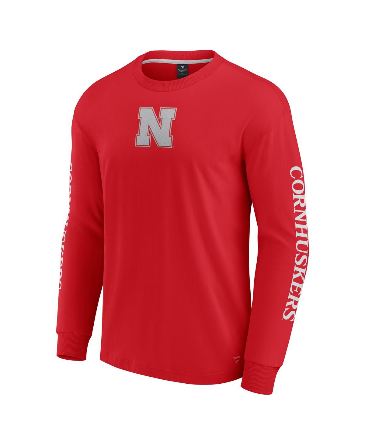Fanatics Men's Scarlet Nebraska Huskers Strive Long Sleeve T-shirt In Scarlet