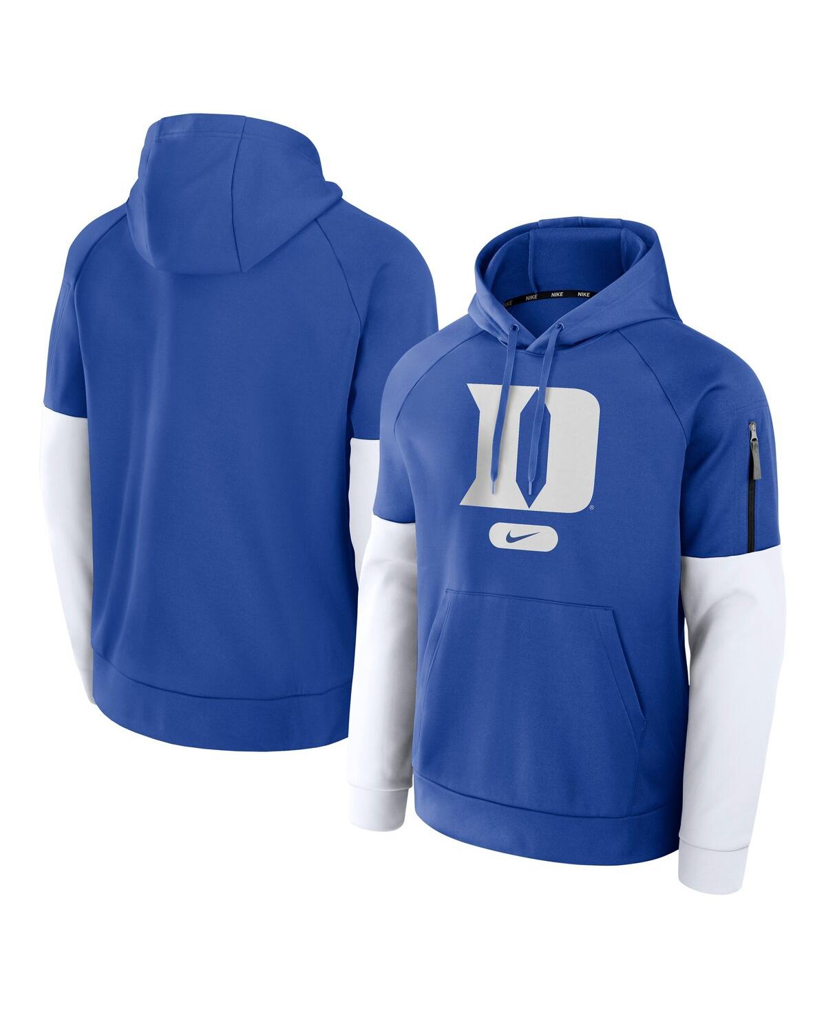 Nike Men's Royal Duke Blue Devils Fitness Raglan Performance Pullover Hoodie In Royal