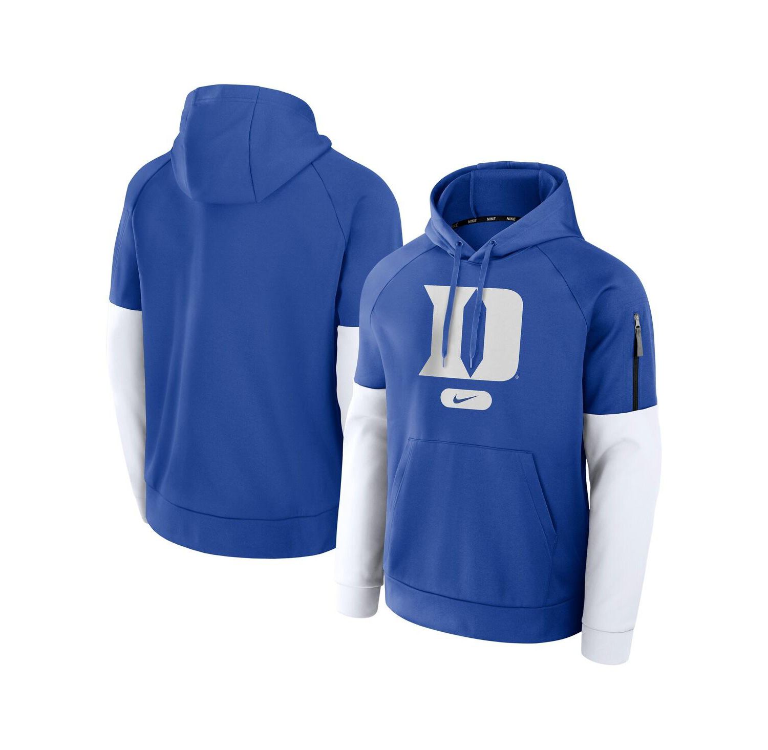Men's Royal Duke Blue Devils Fitness Raglan Performance Pullover Hoodie