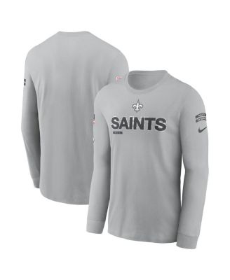 Nike - Men's Gray New Orleans Saints 2024 Salute To Service Long Sleeve T-Shirt