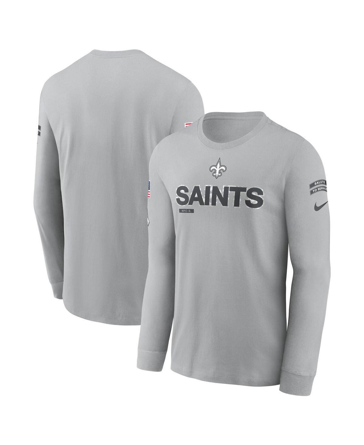 Nike Men's Gray New Orleans Saints 2024 Salute To Service Long Sleeve T-shirt In Gray
