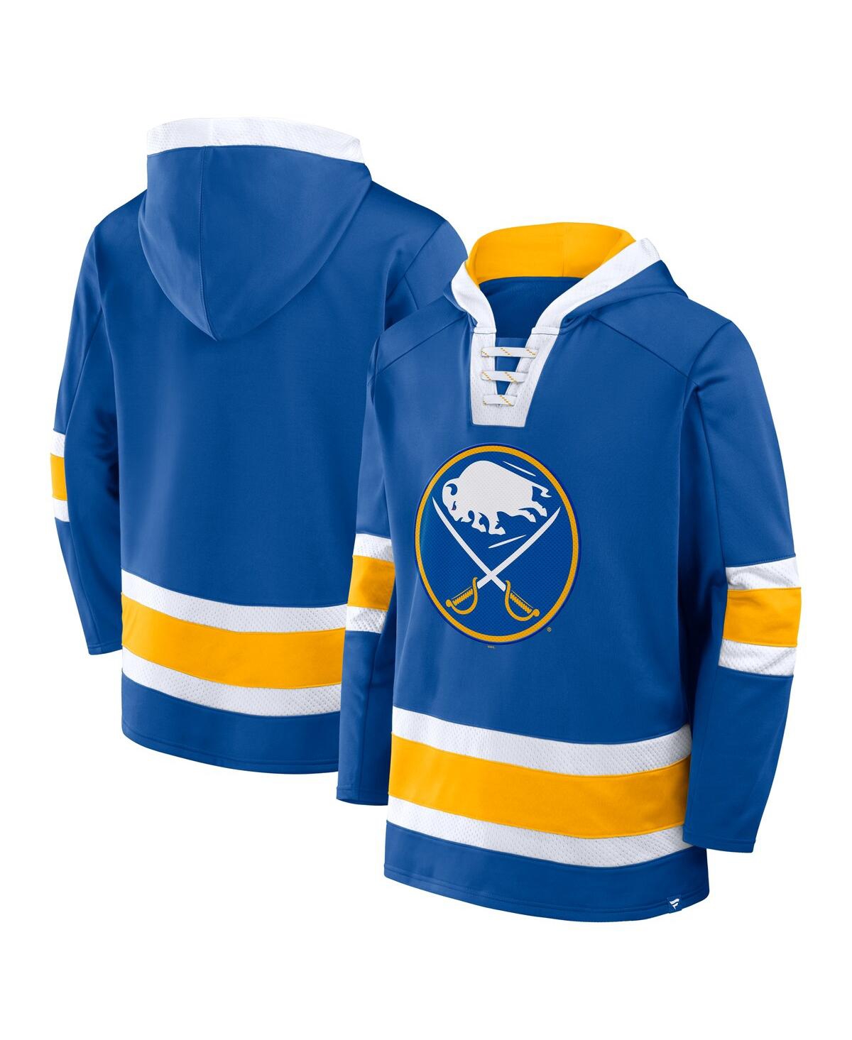 Fanatics Men's Royal Buffalo Sabres Inside Line Fleece Pullover Hoodie In Royal