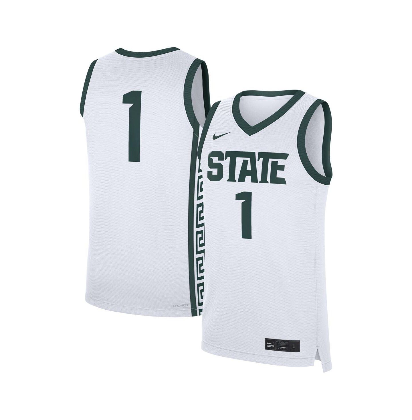 Мужской топ Nike 1 White Michigan State Spartans Home Replica Jersey — фото 1