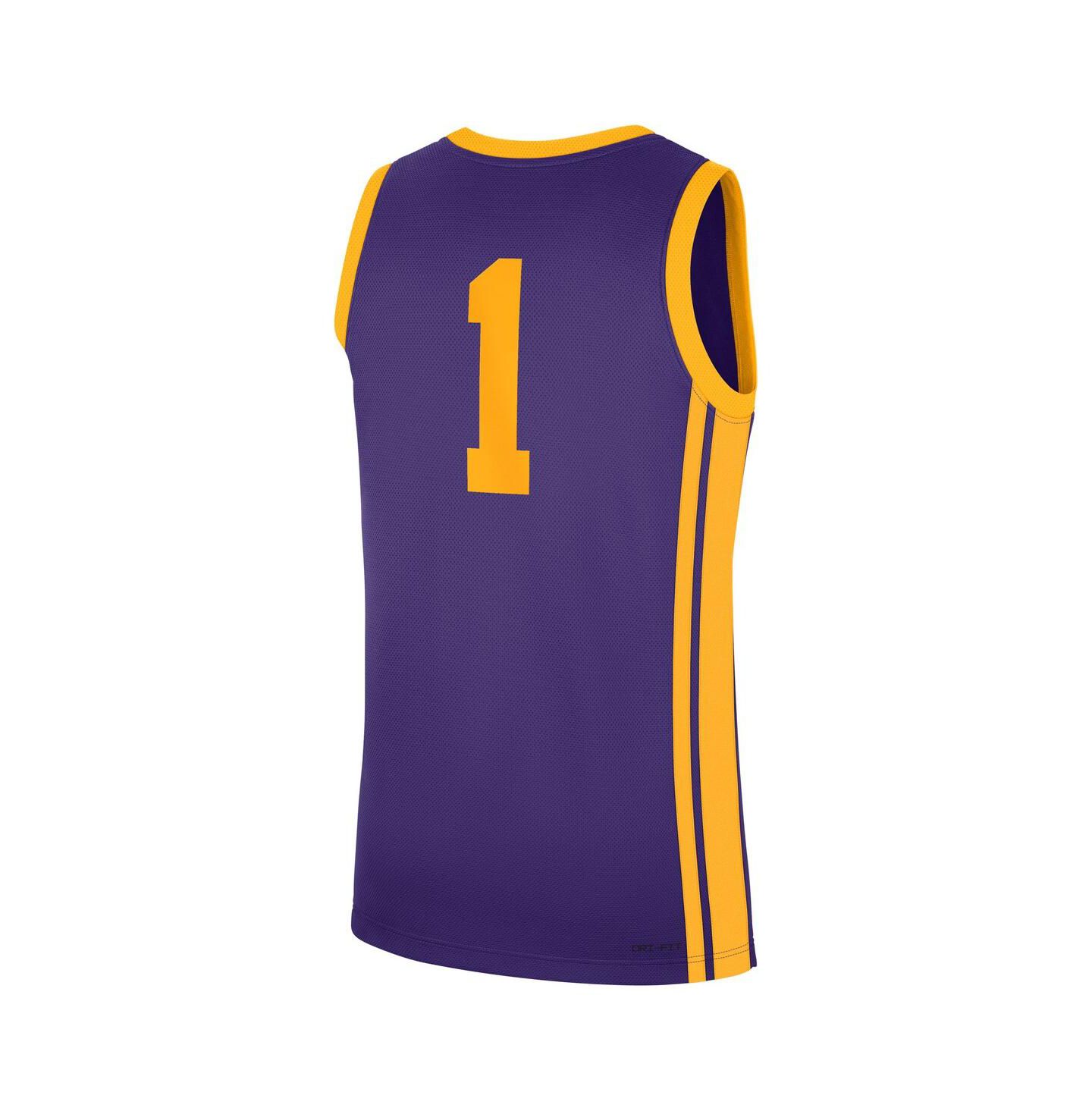 Мужской топ Nike 1 Purple LSU Tigers Road Replica Jersey — фото 3