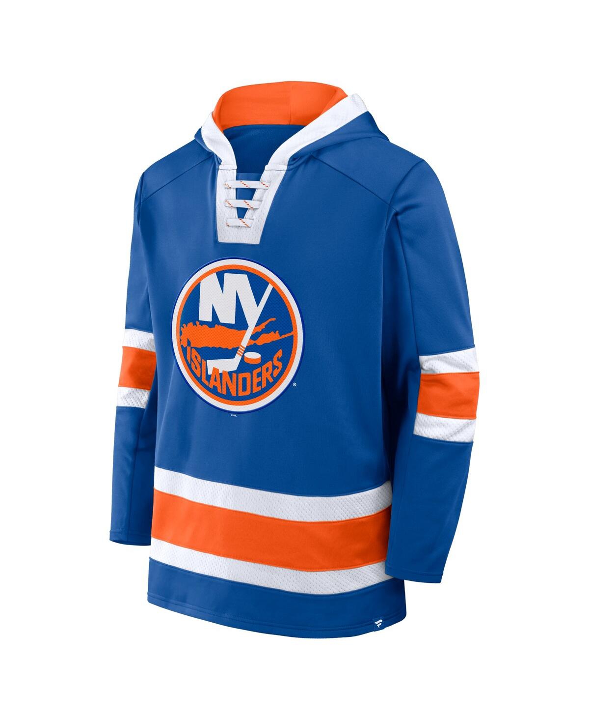 Fanatics Men's Royal New York Islanders Inside Line Fleece Pullover Hoodie In Royal