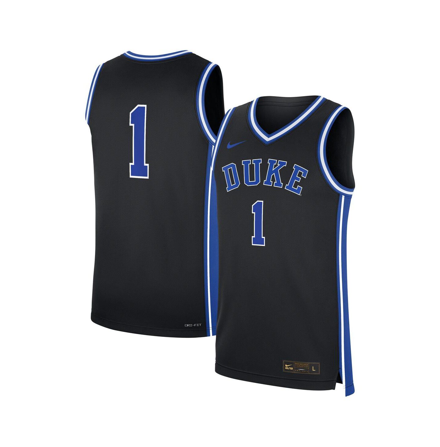 Мужской топ Nike 1 Black Duke Blue Devils Alternate Replica Jersey — фото 1