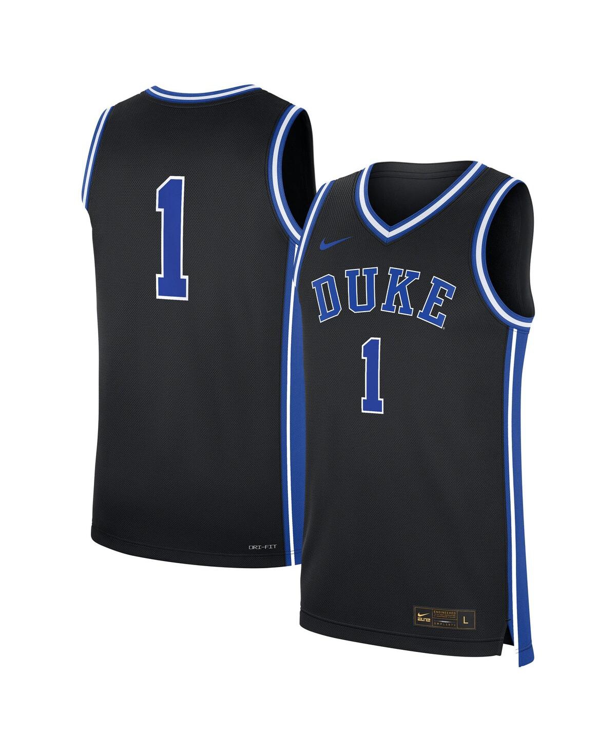 Nike Men's 1 Black Duke Blue Devils Alternate Replica Jersey - Black