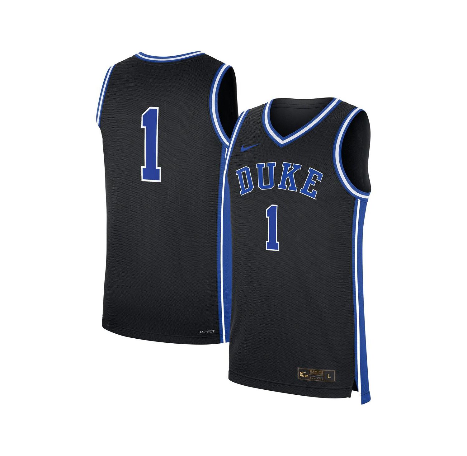 Men's 1 Black Duke Blue Devils Alternate Replica Jersey