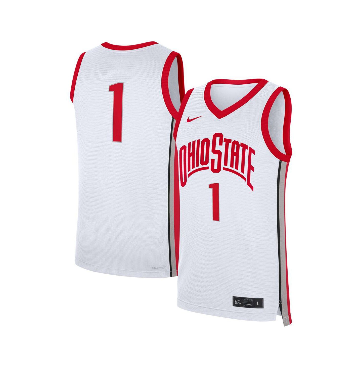 Мужской топ Nike 1 White Ohio State Buckeyes Home Replica Jersey — фото 1