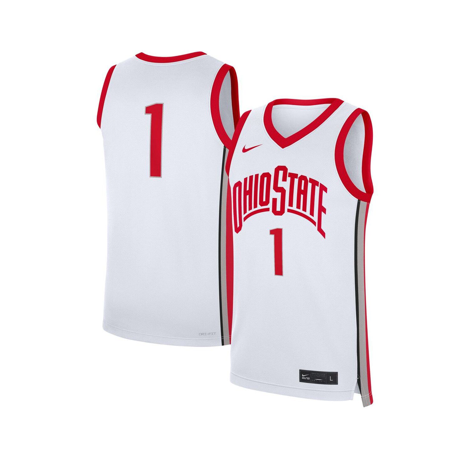 Men's 1 White Ohio State Buckeyes Home Replica Jersey