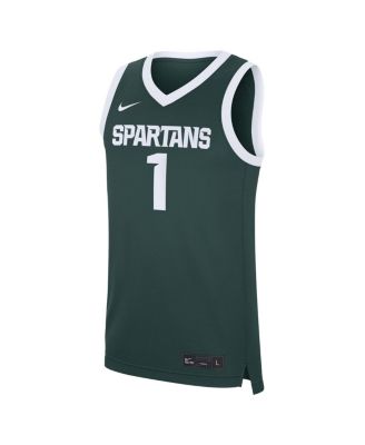 Men's 1 Green Michigan State Spartans Road Replica Jersey
