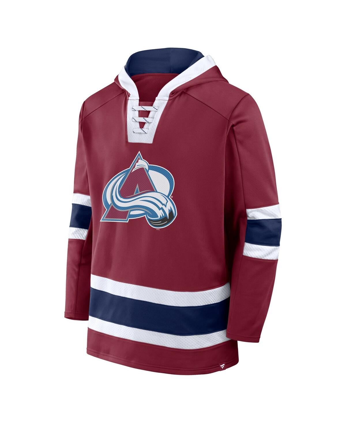 Fanatics Men's Burgundy Colorado Avalanche Inside Line Fleece Pullover Hoodie In Burgundy