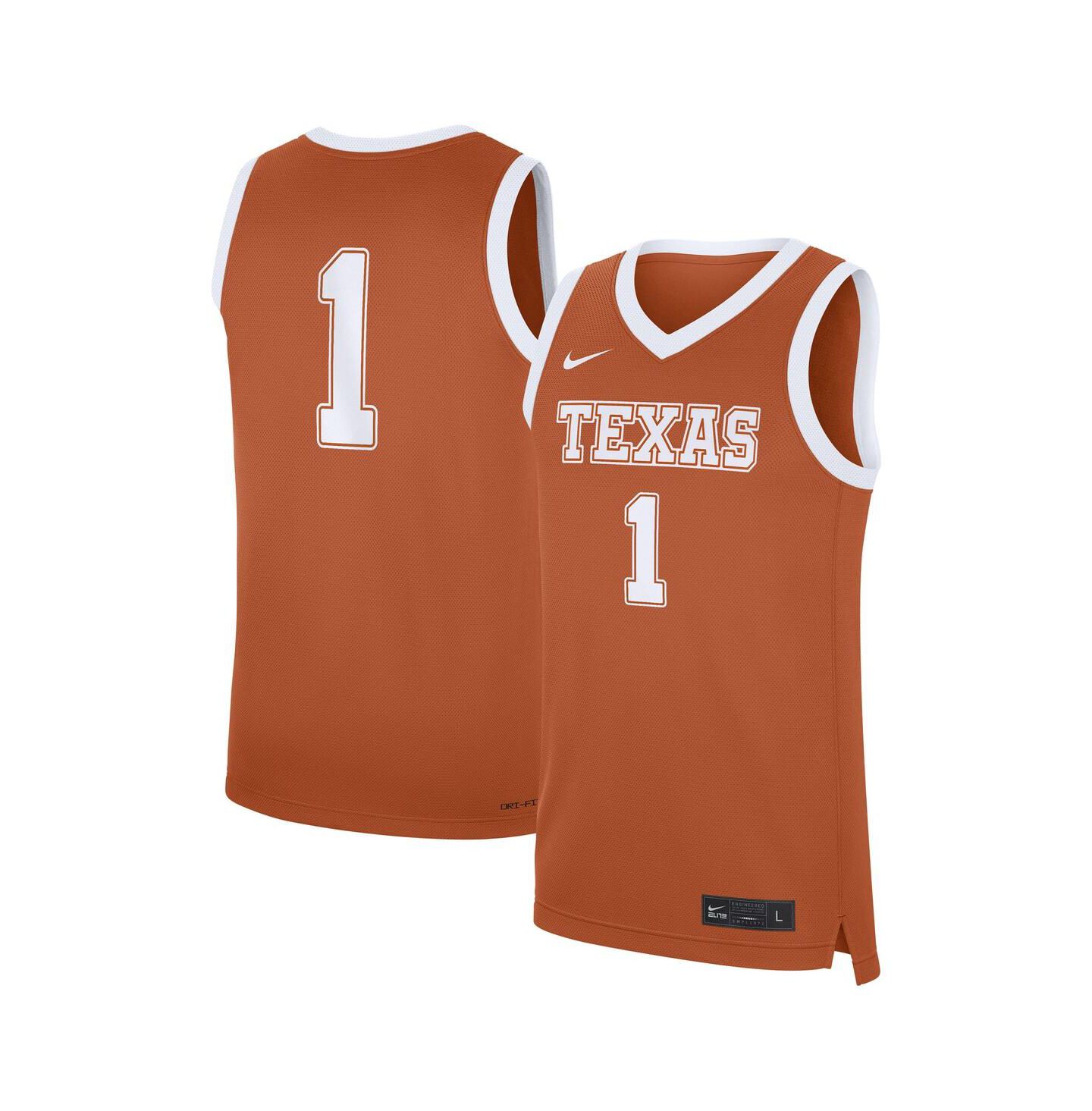 Мужской топ Nike 1 Texas Orange Texas Longhorns Road Replica Jersey — фото 1