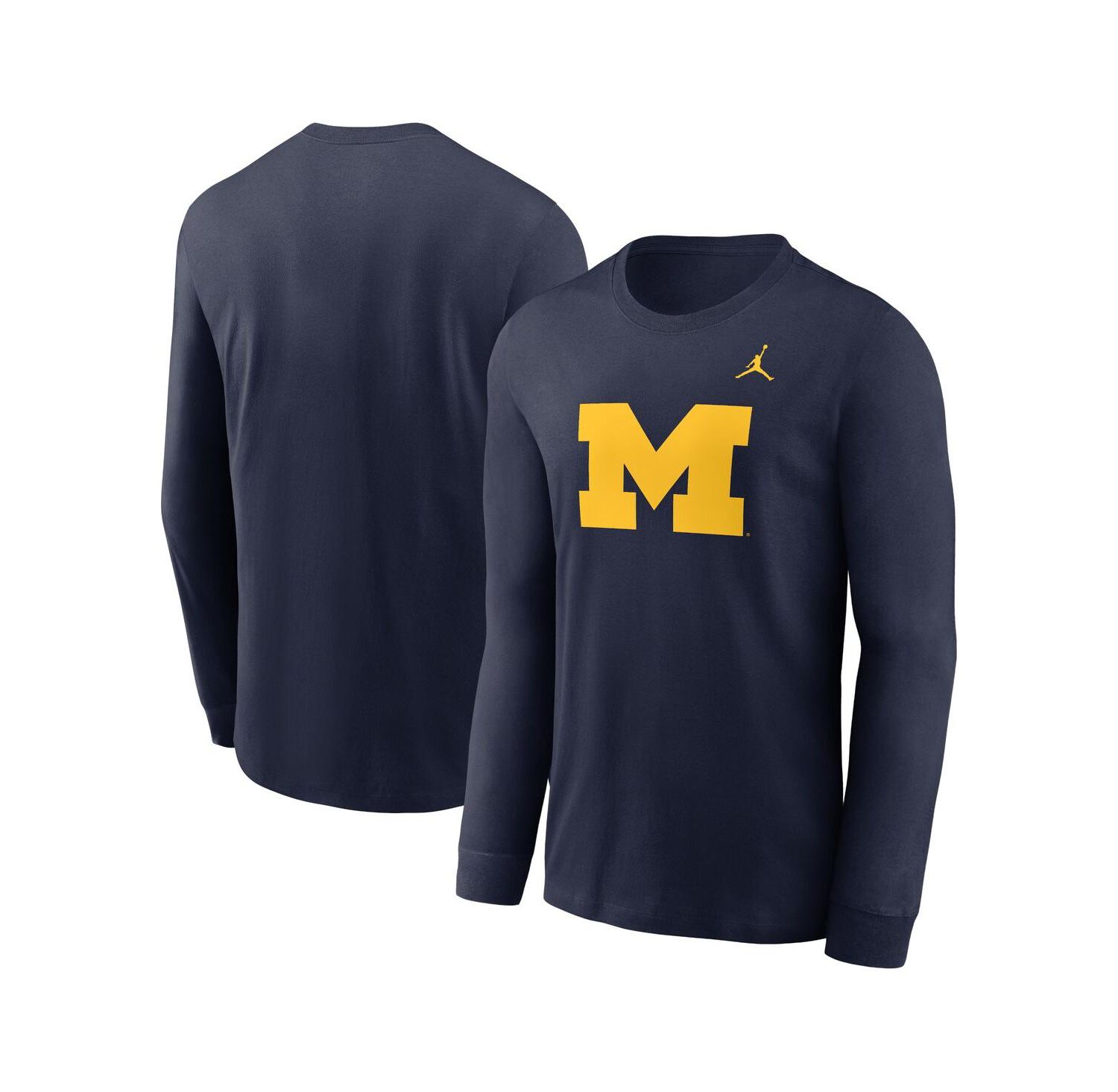 Men's Navy Michigan Wolverines Primary Logo Long Sleeve T-Shirt