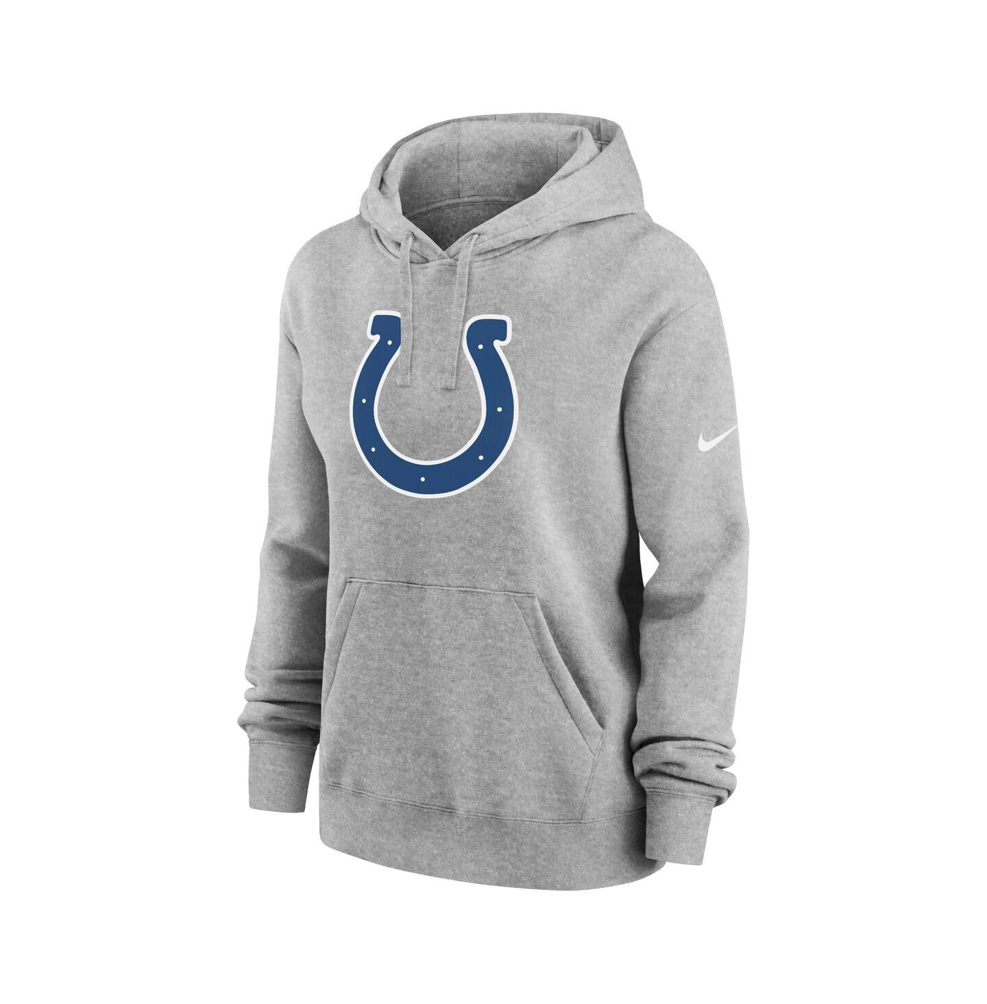 Женское худи Nike Heather Gray Indianapolis Colts Club Fleece Pullover — фото 2