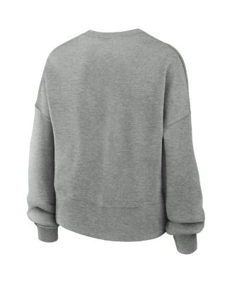 Women's Heather Gray UCLA Bruins Legacy Fleece Classic Arch Oversized Cropped Tackle Twill Sweatshirt