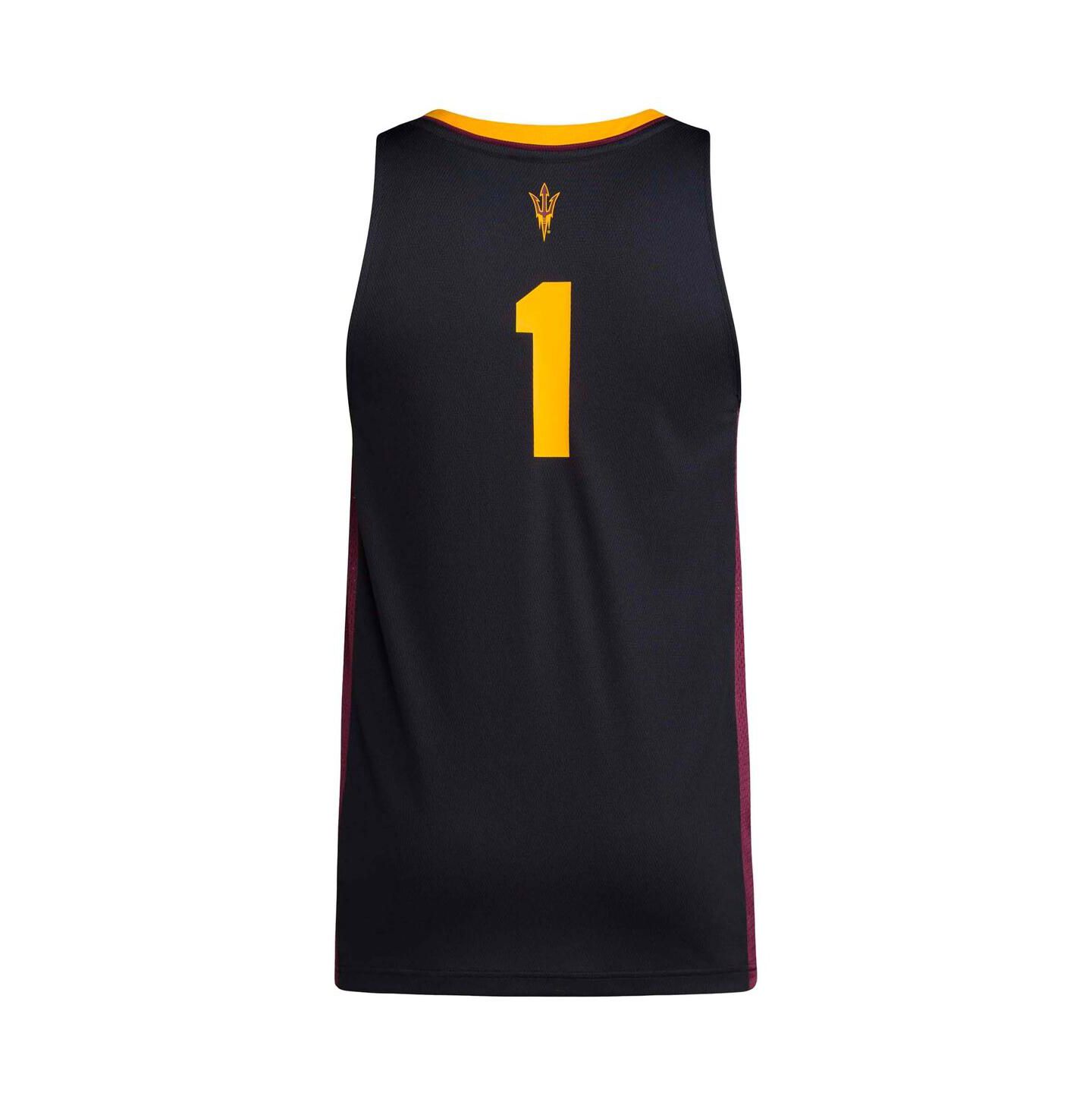 Мужской топ adidas 1 Black Arizona State Sun Devils Replica Swingman Jersey — фото 2