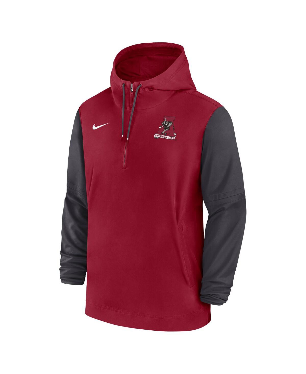 NIKE MEN'S CRIMSON ALABAMA TIDE 2024 SIDELINE PREGAME PLAYER HALF-ZIP HOODIE