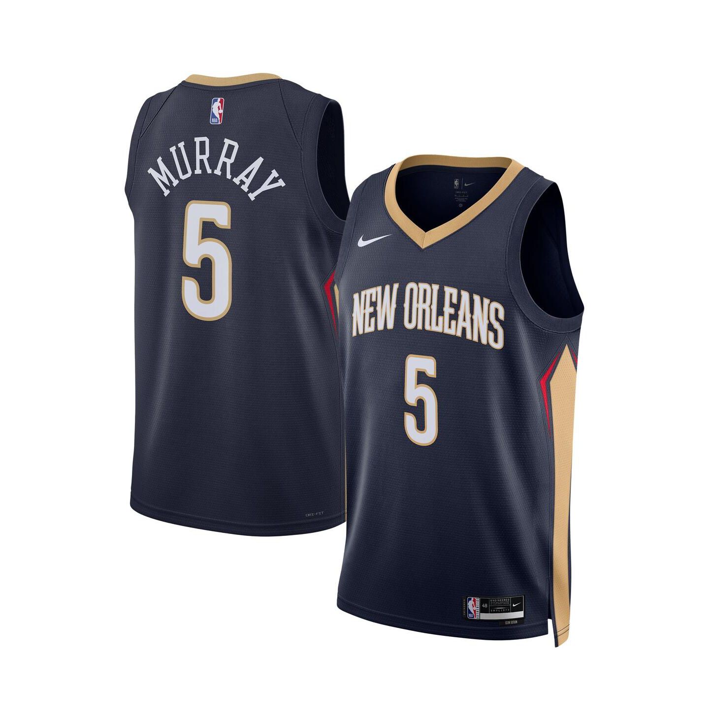 Топ Nike Dejounte Murray Navy New Orleans Pelicans 2024 Offseason Addition Swingman Jersey — фото 1