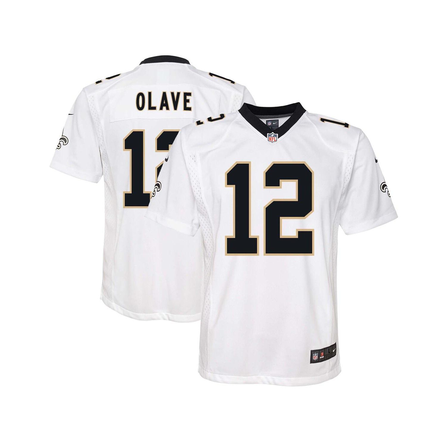Big Boys and Girls Chris Olave White New Orleans Saints Game Jersey
